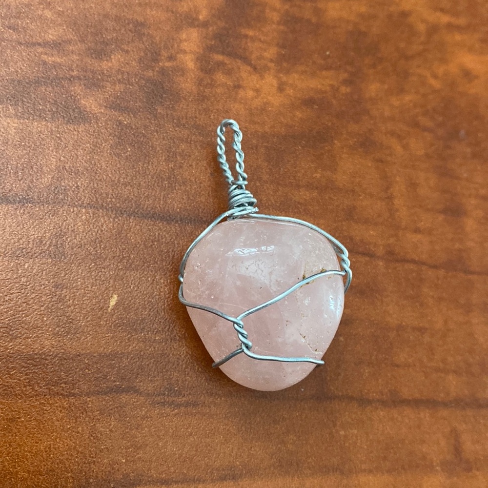 Rose Quartz Wire-Wrapped Pendant